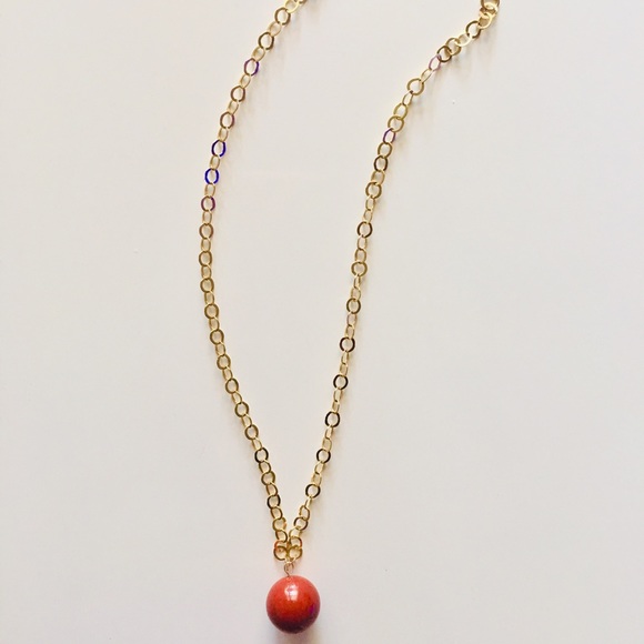 Jewelry - Gold Necklace w/Jasper Pendant